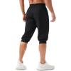 imageMAGCOMSEN Mens 34 Jogger Capri Pants with Zipper Pockets Knee Length Running Training Workout ShortsBlack