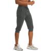 imageMAGCOMSEN Mens 34 Jogger Capri Pants with Zipper Pockets Knee Length Running Training Workout ShortsDark Grey