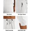 imageMAGCOMSEN Mens 34 Jogger Capri Pants with Zipper Pockets Knee Length Running Training Workout ShortsWhite