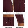 imageMAGCOMSEN Mens 34 Jogger Capri Pants with Zipper Pockets Knee Length Running Training Workout ShortsWine Red