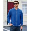 imageMAGCOMSEN Mens Bomber Jacket Lightweight Windbreaker Jackets Zip Up Windproof Jackets Casual Spring Fall Coat for GolfBlue