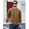imageMAGCOMSEN Mens Bomber Jacket Lightweight Windbreaker Jackets Zip Up Windproof Jackets Casual Spring Fall Coat for GolfBrown