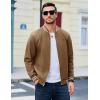 imageMAGCOMSEN Mens Bomber Jacket Lightweight Windbreaker Jackets Zip Up Windproof Jackets Casual Spring Fall Coat for GolfBrown