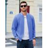 imageMAGCOMSEN Mens Bomber Jacket Lightweight Windbreaker Jackets Zip Up Windproof Jackets Casual Spring Fall Coat for GolfLight Blue