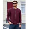 imageMAGCOMSEN Mens Bomber Jacket Lightweight Windbreaker Jackets Zip Up Windproof Jackets Casual Spring Fall Coat for GolfWine Red