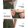 imageMAGCOMSEN Mens Capri Shorts Quick Dry Below Knee 34 Capri Pants with Zipper Pockets for Workout Running Training SummerArmy Green