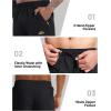 imageMAGCOMSEN Mens Capri Shorts Quick Dry Below Knee 34 Capri Pants with Zipper Pockets for Workout Running Training SummerBlack