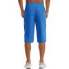 imageMAGCOMSEN Mens Capri Shorts Quick Dry Below Knee 34 Capri Pants with Zipper Pockets for Workout Running Training SummerBright Blue