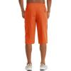 imageMAGCOMSEN Mens Capri Shorts Quick Dry Below Knee 34 Capri Pants with Zipper Pockets for Workout Running Training SummerOrange
