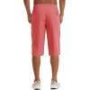 imageMAGCOMSEN Mens Capri Shorts Quick Dry Below Knee 34 Capri Pants with Zipper Pockets for Workout Running Training SummerWatermelon Red