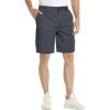 imageMAGCOMSEN Mens Cargo Shorts with 6 Pockets Twill Elastic Above Knee Pants Casual Work ShortsDark Grey