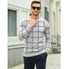 imageMAGCOMSEN Mens Crewneck Sweaters Cotton Lightweight Plaid Pullover Sweater Warm Casual Fall Winter SweatshirtsLight Grey