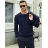 imageMAGCOMSEN Mens Crewneck Sweaters Cotton Lightweight Plaid Pullover Sweater Warm Casual Fall Winter SweatshirtsNavy