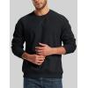 imageMAGCOMSEN Mens Crewneck Sweatshirt Sherpa Lined Casual Fleece Pullover Long Sleeve Warm Heavyweight Cotton SweatShirtsBlack