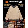 imageMAGCOMSEN Mens Crewneck Sweatshirt Sherpa Lined Casual Fleece Pullover Long Sleeve Warm Heavyweight Cotton SweatShirtsGray