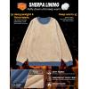 imageMAGCOMSEN Mens Crewneck Sweatshirt Sherpa Lined Casual Fleece Pullover Long Sleeve Warm Heavyweight Cotton SweatShirtsGrayblue