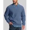 imageMAGCOMSEN Mens Crewneck Sweatshirt Sherpa Lined Casual Fleece Pullover Long Sleeve Warm Heavyweight Cotton SweatShirtsGrayblue