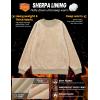 imageMAGCOMSEN Mens Crewneck Sweatshirt Sherpa Lined Casual Fleece Pullover Long Sleeve Warm Heavyweight Cotton SweatShirtsKhaki
