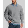 imageMAGCOMSEN Mens Crewneck Sweatshirt Sherpa Lined Casual Fleece Pullover Long Sleeve Warm Heavyweight Cotton SweatShirtsLightgray