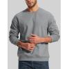 imageMAGCOMSEN Mens Crewneck Sweatshirt Sherpa Lined Casual Fleece Pullover Long Sleeve Warm Heavyweight Cotton SweatShirtsLightgray