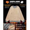 imageMAGCOMSEN Mens Crewneck Sweatshirt Sherpa Lined Casual Fleece Pullover Long Sleeve Warm Heavyweight Cotton SweatShirtsLightgray
