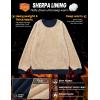 imageMAGCOMSEN Mens Crewneck Sweatshirt Sherpa Lined Casual Fleece Pullover Long Sleeve Warm Heavyweight Cotton SweatShirtsNavy