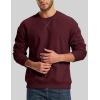 imageMAGCOMSEN Mens Crewneck Sweatshirt Sherpa Lined Casual Fleece Pullover Long Sleeve Warm Heavyweight Cotton SweatShirtsWinered