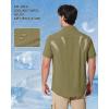 imageMAGCOMSEN Mens Fishing Shirts UPF 50 Short Sleeve Sun Protection Shirts Quick Dry Cooling Button Down Shirt Hiking SafariKhaki