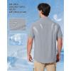 imageMAGCOMSEN Mens Fishing Shirts UPF 50 Short Sleeve Sun Protection Shirts Quick Dry Cooling Button Down Shirt Hiking SafariLight Grey