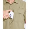 imageMAGCOMSEN Mens Fishing Shirts UPF 50 Short Sleeve Sun Protection Shirts Quick Dry Cooling Button Down Shirt Hiking SafariLight Khaki