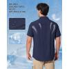 imageMAGCOMSEN Mens Fishing Shirts UPF 50 Short Sleeve Sun Protection Shirts Quick Dry Cooling Button Down Shirt Hiking SafariNavy