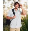imageMAGCOMSEN Mens Fishing Shirts UPF 50 Short Sleeve Sun Protection Shirts Quick Dry Cooling Button Down Shirt Hiking SafariWhite