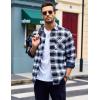 imageMAGCOMSEN Mens Flannel Shirts Long Sleeve Quilted Lined Button Down Plaid Flannel Jacket Heavyweight Warm Winter CoatBlack