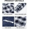 imageMAGCOMSEN Mens Flannel Shirts Long Sleeve Quilted Lined Button Down Plaid Flannel Jacket Heavyweight Warm Winter CoatBlack