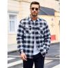 imageMAGCOMSEN Mens Flannel Shirts Long Sleeve Quilted Lined Button Down Plaid Flannel Jacket Heavyweight Warm Winter CoatBlack