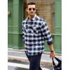 imageMAGCOMSEN Mens Flannel Shirts Long Sleeve Quilted Lined Button Down Plaid Flannel Jacket Heavyweight Warm Winter CoatBlack