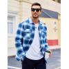 imageMAGCOMSEN Mens Flannel Shirts Long Sleeve Quilted Lined Button Down Plaid Flannel Jacket Heavyweight Warm Winter CoatBlue