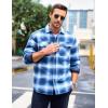 imageMAGCOMSEN Mens Flannel Shirts Long Sleeve Quilted Lined Button Down Plaid Flannel Jacket Heavyweight Warm Winter CoatBlue