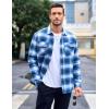 imageMAGCOMSEN Mens Flannel Shirts Long Sleeve Quilted Lined Button Down Plaid Flannel Jacket Heavyweight Warm Winter CoatBlue
