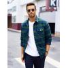 imageMAGCOMSEN Mens Flannel Shirts Long Sleeve Quilted Lined Button Down Plaid Flannel Jacket Heavyweight Warm Winter CoatGreen