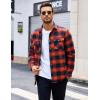 imageMAGCOMSEN Mens Flannel Shirts Long Sleeve Quilted Lined Button Down Plaid Flannel Jacket Heavyweight Warm Winter CoatOrange