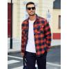 imageMAGCOMSEN Mens Flannel Shirts Long Sleeve Quilted Lined Button Down Plaid Flannel Jacket Heavyweight Warm Winter CoatOrange