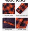 imageMAGCOMSEN Mens Flannel Shirts Long Sleeve Quilted Lined Button Down Plaid Flannel Jacket Heavyweight Warm Winter CoatOrange