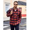 imageMAGCOMSEN Mens Flannel Shirts Long Sleeve Quilted Lined Button Down Plaid Flannel Jacket Heavyweight Warm Winter CoatOrange
