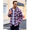 imageMAGCOMSEN Mens Flannel Shirts Long Sleeve Quilted Lined Button Down Plaid Flannel Jacket Heavyweight Warm Winter CoatRed