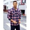 imageMAGCOMSEN Mens Flannel Shirts Long Sleeve Quilted Lined Button Down Plaid Flannel Jacket Heavyweight Warm Winter CoatRed