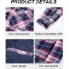 imageMAGCOMSEN Mens Flannel Shirts Long Sleeve Quilted Lined Button Down Plaid Flannel Jacket Heavyweight Warm Winter CoatRed