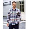 imageMAGCOMSEN Mens Flannel Shirts Long Sleeve Quilted Lined Button Down Plaid Flannel Jacket Heavyweight Warm Winter CoatYellow