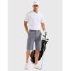 imageMAGCOMSEN Mens Golf Shorts with 6 Pockets 11 inch Inseam Quick Dry Stretch Casual Work Dress Hiking Shorts for MenLight Grey