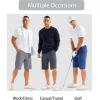 imageMAGCOMSEN Mens Golf Shorts with 6 Pockets 11 inch Inseam Quick Dry Stretch Casual Work Dress Hiking Shorts for MenWhite